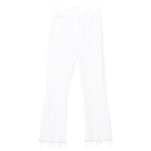 Mother Denim White Cotton Flared Women's Jeans